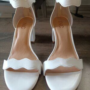 Preowned ankle strap  white sandals  by  INC in size 7.5